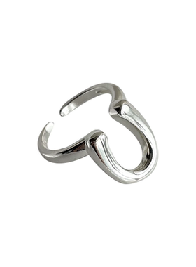 ceroenmi马蹄戒指开口女银色简约
