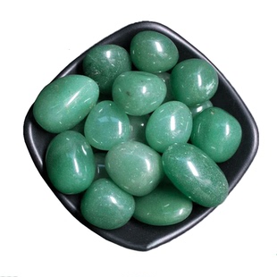 绿东陵玉鱼缸造景石头鹅卵石绿玛瑙石装饰大颗粒铺面石子花盆石头