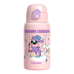 富光儿童保温吸管水杯小学生女大容量宝宝上学专用幼儿园男孩水壶