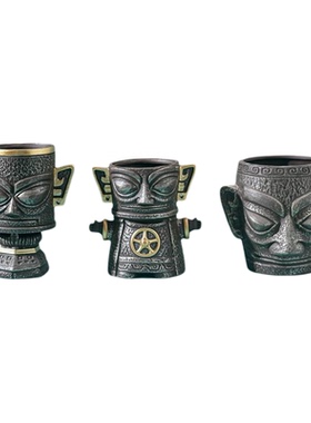 三星堆立人文化创意笔筒收纳摆件