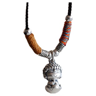 玄学小沙弥 所求皆如愿 足银999弥勒佛迷你小佛公吊坠纯银项链