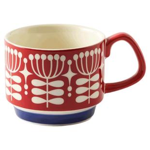 肆月复古咖啡杯陶瓷杯女马克杯釉下彩家用水杯情侣杯子精致高级