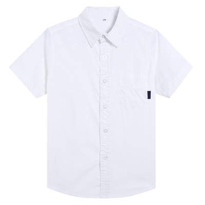 伊顿校服工厂男女童白色短袖衬衫