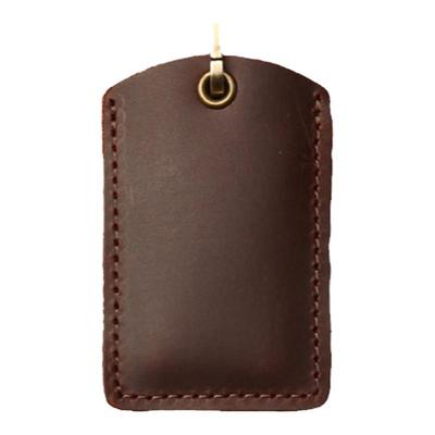 门禁卡套水滴形真皮小长方形