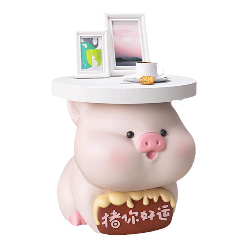 轻奢猪你好运托盘音响落地摆件