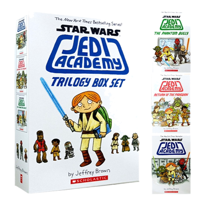 英文原版儿童漫画书 Star Wars Jedi Academy Trilogy Box Set 1-3盒装 星球大战绝地学院 冒险章节桥梁故事书 6-10岁小说读物