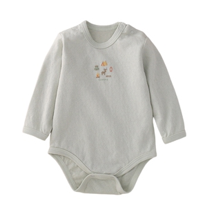 日系婴儿三角包屁衣 纯棉a类男童宝宝打底连身衣春秋款哈衣爬爬服