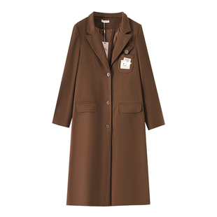 300斤胖莹莹大码女装胖mm雅丹风时尚帅气英伦夹棉长款过膝呢大衣