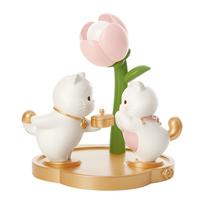 故宫淘宝和和美美如意猫摆件灯