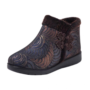 老北京布鞋女冬季老年妈妈鞋老太太奶奶保暖防滑软底老人棉鞋加绒