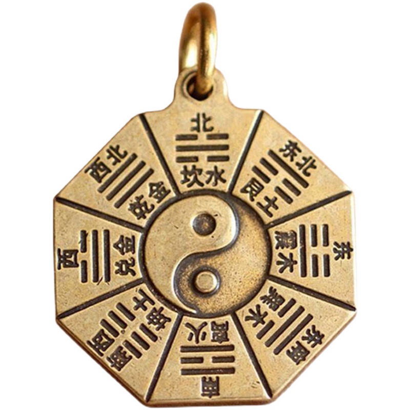 护身纯黄铜复古黄铜钥匙扣挂件