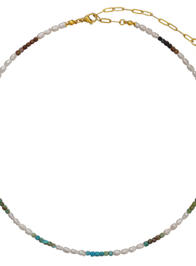 众神记绿松石珍珠锁骨链