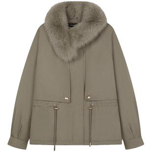 TeenieWeenie小熊奥莱羽绒服冬舒适时尚复古风狐狸毛领风衣外套女