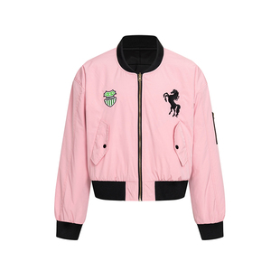 DARKAGE原创美式复古双面穿飞行员夹克外套男女款徽章棒球服棉服