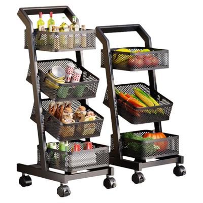 小推车置物架厨房家用多功能放水果蔬菜篮子收纳筐客厅落地零食架