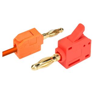 免焊4mm灯笼头香蕉插头快速接线铜镀金大电流24A电力测试公头阻燃