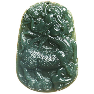 天然新疆和田玉青玉麒麟吊坠男转运玉佩女款玉石项链男士挂件玉坠