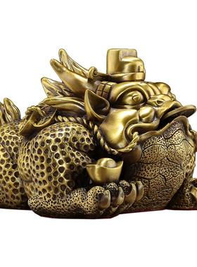 纯黄铜金蟾摆件八方来财三足蟾