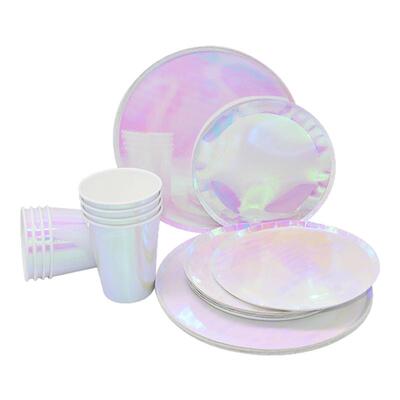 一次性生日派对盘子镭射纸盘