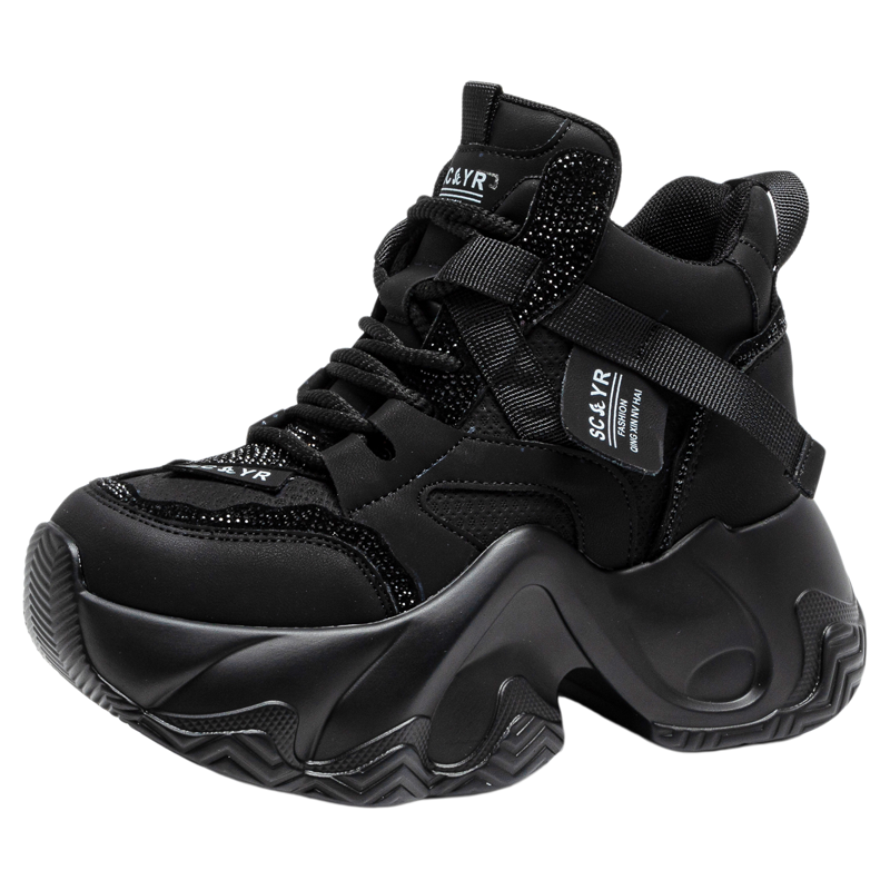 高帮老爹鞋女加绒棉鞋2025年新款厚底百搭小个子内增高运动休闲鞋