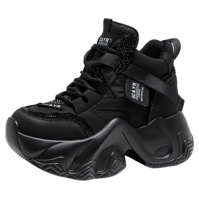 高帮老爹鞋女加绒棉鞋运动休闲鞋