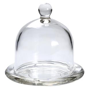 带盖柠檬盅家用玻璃罩水果试吃盘子甜品蛋糕托盘商用展示盘品尝盘