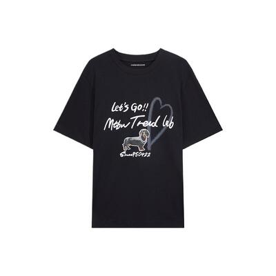 美特斯邦威慵懒圆领针织短袖体恤