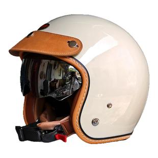 台湾JEF摩托车头盔男夏复古巡航半盔女机车3/4头盔安全帽3C四季盔