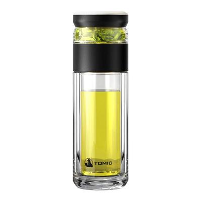 特美刻茶水分离杯纯钛双层玻璃杯