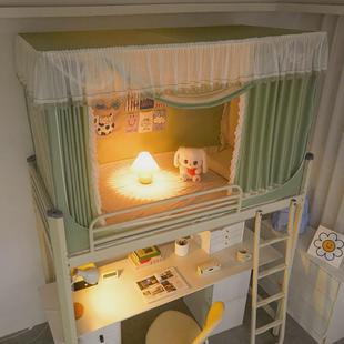 学生宿舍遮光蚊帐三开门坐床一体式 防尘床帘床幔蚊帐加厚烤漆支架