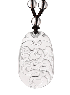 天然白水晶十二生肖吊坠男女款