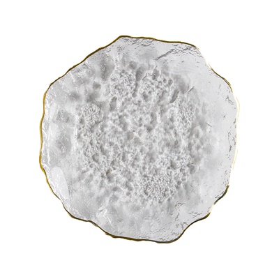 日式不规则目纹金边玻璃盘子