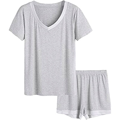 莫代尔冰丝短袖两件套家居服女