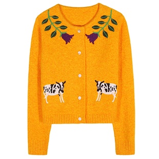 落落狷介 开衫毛衣女款2025新款冬季小个子显瘦上衣可外穿毛线衣