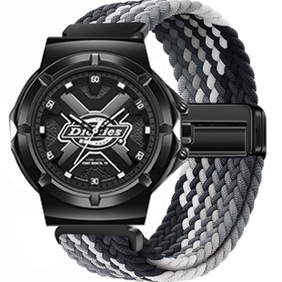 适用Dickies手表带CL-633男女款初高中学生磁吸编织透气替换腕带