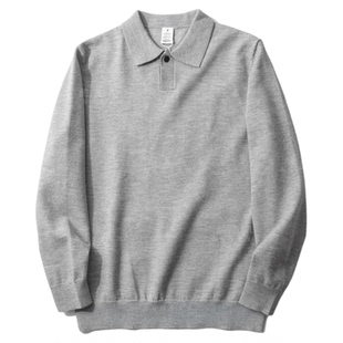 柜599！腔调随性~秋冬男士老钱风商务休闲翻领保暖polo衫针织毛衣