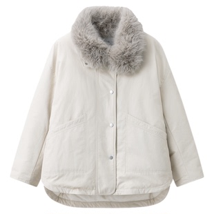 RUISHI芮时 “雪狐派克”90白鸭绒可拆卸毛领派克羽绒服外套女冬