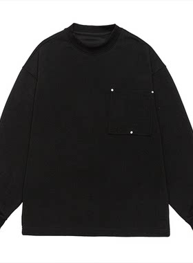 秋季日系男生纯色百搭长袖卫衣潮