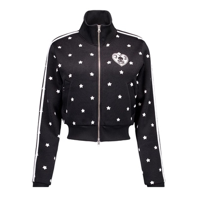 SETUPEXE2025韩国设计师品牌秋冬季立领星星印花复古拉链短外套