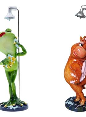 可爱青蛙美女洗澡浴室柜小摆件卫生间装饰品遮丑减压马桶蛙男创意