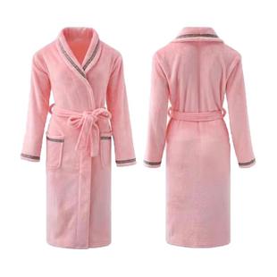 加厚法兰绒家居服浴衣长袖韩版和服浴袍珊瑚绒睡袍女2025秋冬睡衣