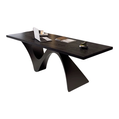 意式轻奢实木小型老板桌办公电脑桌现代简约高端商务书桌独立单人