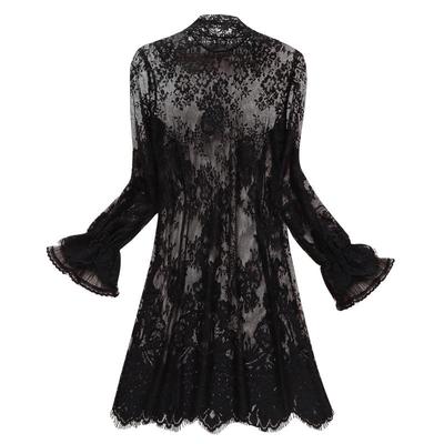 2025秋装新款韩版蕾丝打底小衫女长袖秋冬内搭洋气中长款网纱上衣