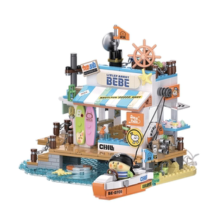 TOPTOY小鹦鹉BEBE度假系列积木冒险船救援站拼装积木益智节日礼物