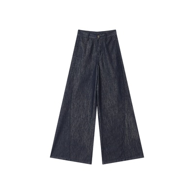 姜雯柔软垂感天丝牛仔裤女原色