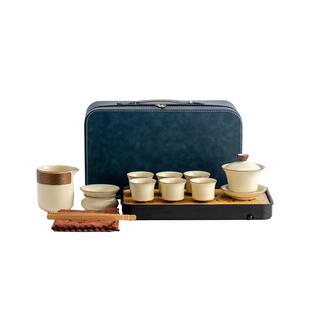 一品仟堂便携式茶具旅行套装中式精致高端快客杯汝窑尼耳茶具套装