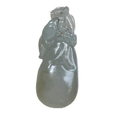 缅甸天然翡翠淡黄色钱袋子挂件