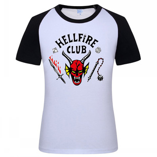 Stranger things 5 Hellfire Club地狱之火俱乐部美剧女T恤棉上衣