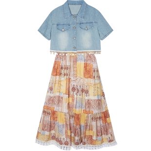 妖精的口袋牛仔外套连衣裙两件套女2026年春夏新款绝美穿搭套装