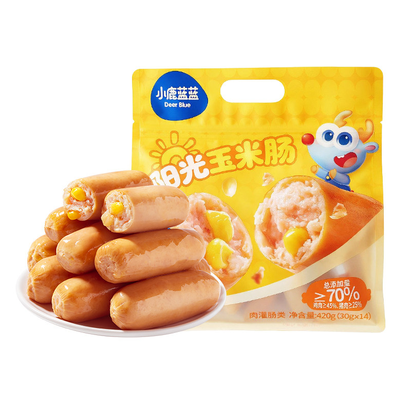 小鹿蓝蓝阳光玉米肉肠儿童零食
